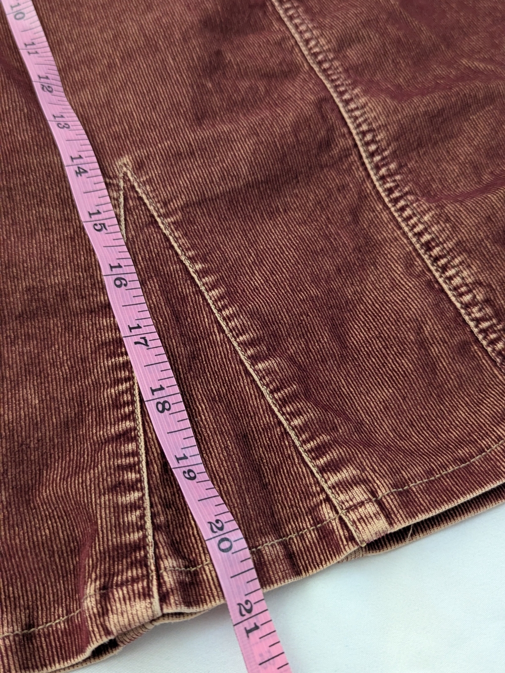 Super Cute Vintage Guess Women's Rust Brown Corduroy A-Line Skirt - Picture 2 of 5